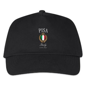 Pisa Italien Wappen Krone – Reise Souvenir - Kinder Basecap - Schwarz - Vorne