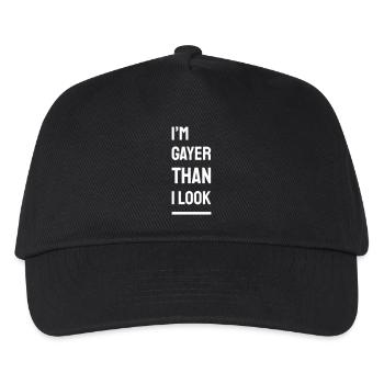 I'm Gayer Than I Look – Pride Spruch (weiß) Finale - Kinder Basecap - Schwarz - Vorne