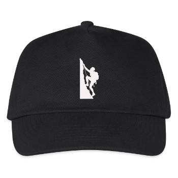Klettersilhouette am Felsen - Kinder Basecap - Schwarz - Vorne