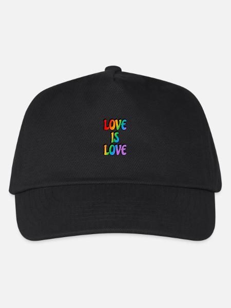 Liebe ist Liebe Regenbogenflagge LGBT Pride Monat - Kinder Basecap - Schwarz