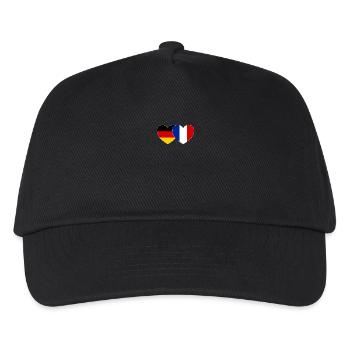 Germany France Flag Heart - Kids’ Baseball Cap - black - Front