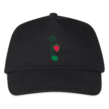 Erdbeere - Kinder Basecap - Schwarz - Vorne