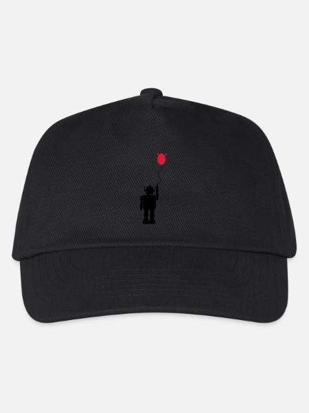 Roboterluftballon Hinten - Kinder Basecap - Schwarz