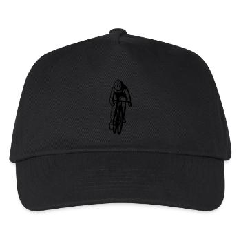 Rennrad Design - Kinder Basecap - Schwarz - Vorne