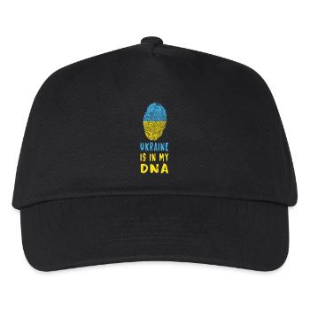 Ukraine ist in meiner DNA / Geschenkidee - Kinder Basecap - Schwarz - Vorne