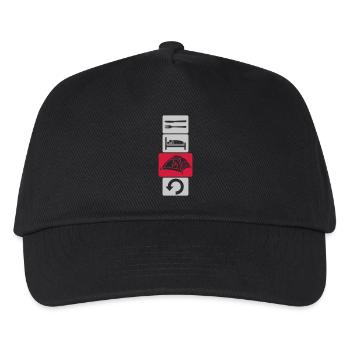 Repeat nature camping daily - Kids’ Baseball Cap - black - Front