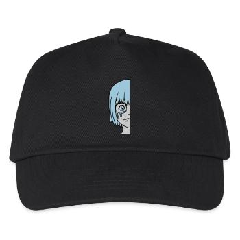 Half sad girl face - Kids’ Baseball Cap - black - Front