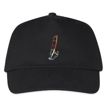 Lustiger Windsurfer Junge - Kinder Basecap - Schwarz - Vorne