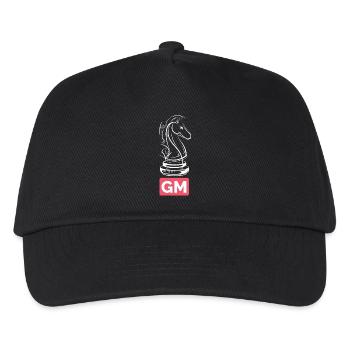 Schachgroßmeister Knight GM Schachspieler Turnier - Kinder Basecap - Schwarz - Vorne