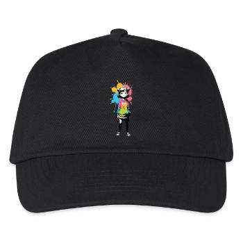 Streetart Mädchen 232346 - Kinder Basecap - Schwarz - Vorne
