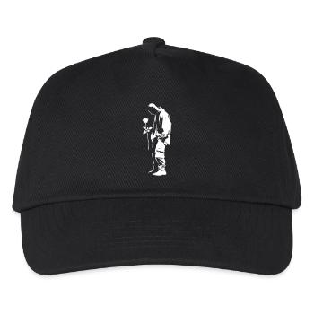 Street art silhouette with rose - Kids’ Baseball Cap - black - Front