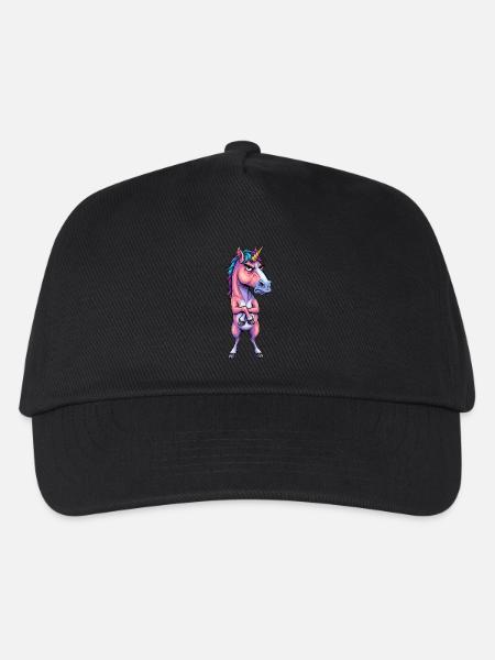 Grimmiges Einhorn – Nicht immer glitzernd - Kinder Basecap - Schwarz