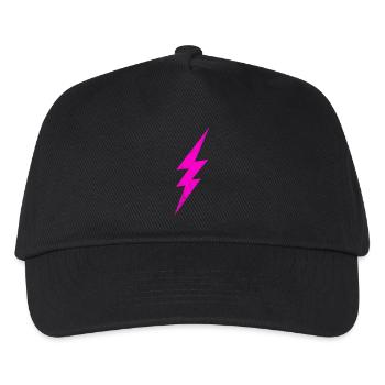 Éclair rose brillant - Casquette de baseball Enfant - noir - Devant