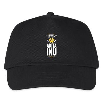 I Love My Akita Inu Shirt - Kids’ Baseball Cap - black - Front