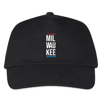 Typografie von Milwaukee Bold City - Kinder Basecap - Schwarz - Vorne