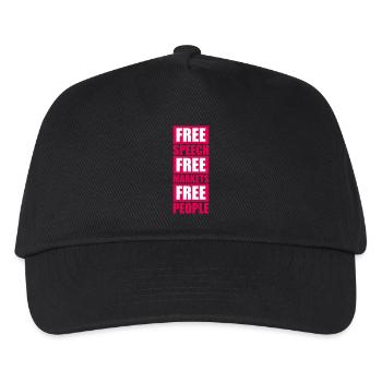 Free Speech Markets People Libertär Freiheit Logo - Kinder Basecap - Schwarz - Vorne