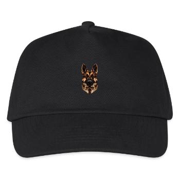 German Shepherd Low Poly Design - Kids’ Baseball Cap - black - Front