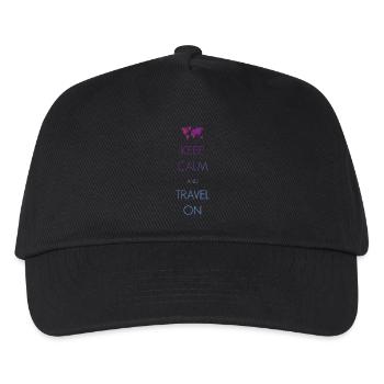 Keep calm and travel on - Kids’ Baseball Cap - black - Front