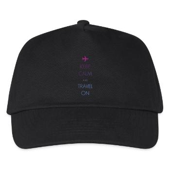 Keep calm and travel on - Kids’ Baseball Cap - black - Front