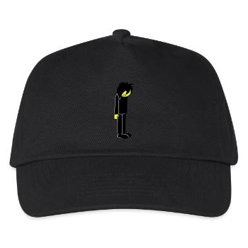 Trauriger Unglücklicher Emo Lange Schwarze Haare - Kinder Basecap - Schwarz - Vorne