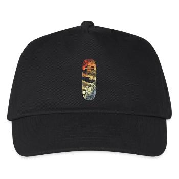 Retro Skateboard Drawing - Kids’ Baseball Cap - black - Front