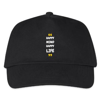 Happy Mind, Happy Life - Kids’ Baseball Cap - black - Front