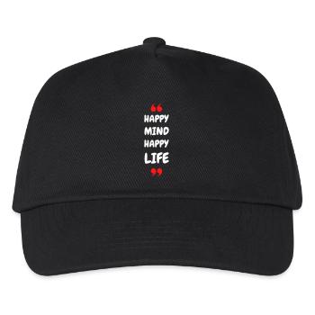 Happy Mind, Happy Life - Kids’ Baseball Cap - black - Front