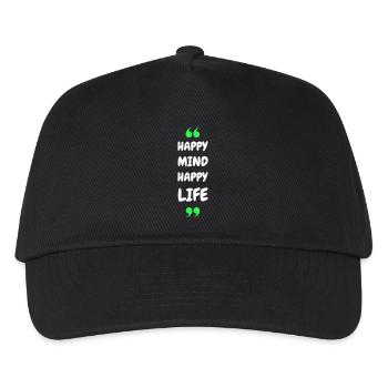 Happy Mind, Happy Life - Kids’ Baseball Cap - black - Front