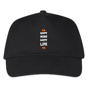 Happy Mind, Happy Life - Kids’ Baseball Cap - black - Front