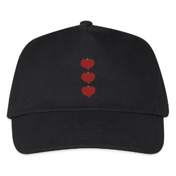 Heart pendant triple - Kids’ Baseball Cap - black - Front