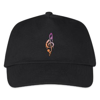 Music clef colour drop - treble clef music - Kids’ Baseball Cap - black - Front