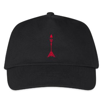 Rotes Symbol eines Pfeils der amerikanischen Ureinwohner - Kinder Basecap - Schwarz - Vorne