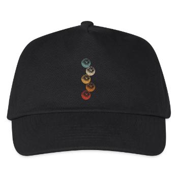 Bowling Skittles Vintage Graphic With Bowling Balls - Kids’ Baseball Cap - black - Front