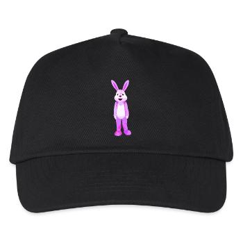 Lila Hase Cartoonfigur Motiv - Kinder Basecap - Schwarz - Vorne