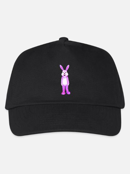 Lila Hase Cartoonfigur Motiv - Kinder Basecap - Schwarz