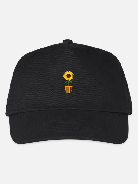 Blume gelb gelbe Blume Blumen Sonnenblume Blüte - Kinder Basecap - Schwarz