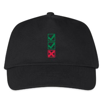 2 Haken und 1 X Kreuzchen - Kinder Basecap - Schwarz - Vorne