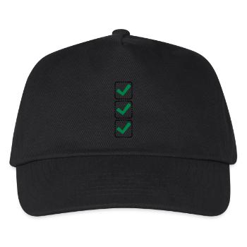3 Haken Buttons - Kinder Basecap - Schwarz - Vorne