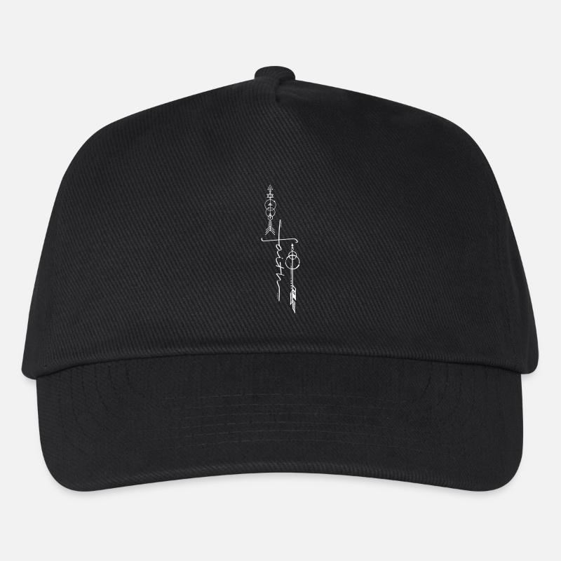 Faith Arrow Tattoo Design Witchcraft Pfeil Kreuz - Kinder Basecap - Schwarz