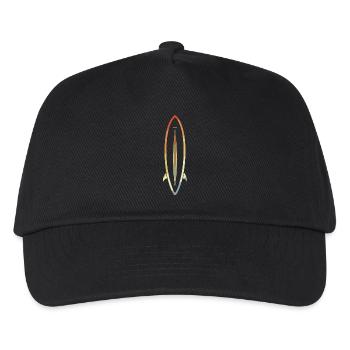 Surfbrett Skizze Vintage - Kinder Basecap - Schwarz - Vorne