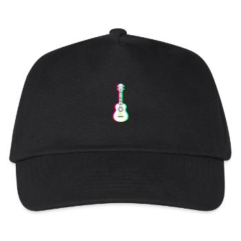 EDM - Akustische Gitarre - Glitch Rave Style - Kinder Basecap - Schwarz - Vorne