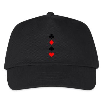 Skat Romme Poker - Kinder Basecap - Schwarz - Vorne