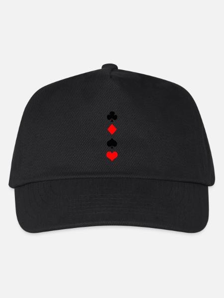 Skat Romme Poker - Kinder Basecap - Schwarz