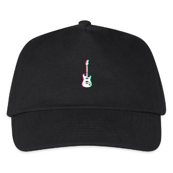 EDM - Elektrische Gitarre - Glitch Rave Style - Kinder Basecap - Schwarz - Vorne