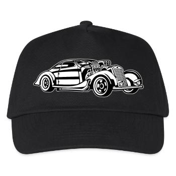 Hot Rod / Rad Rod 05_schwarz weiß - Kinder Basecap - Schwarz - Vorne