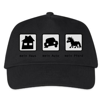 Ma maison, ma voiture, mon cheval - Casquette de baseball Enfant - noir - Devant