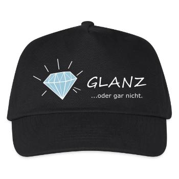 GLANZ oder gar nicht, mit Diamant, Glamour - Kinder Basecap - Schwarz - Vorne
