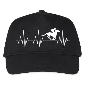 Heartbeat ECG Equitation Horseback riding Equestrian Equestrian sport - Kids’ Baseball Cap - black - Front
