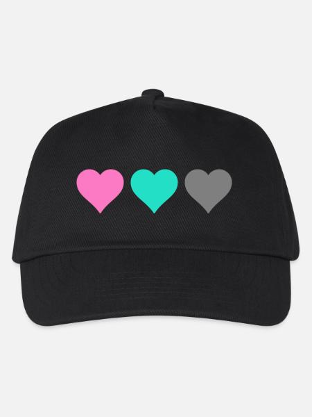 Herz - Kinder Basecap - Schwarz