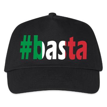 Hashtag Basta Ialien Italienisch Statement - Kinder Basecap - Schwarz - Vorne
